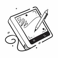 Tablet and Stylus with Creative Design text isolated on white background concept as Camera movement Zoom into the tablet and stylus focusing on the creative aspect of design Scene pure vector