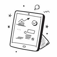 Tablet with Holographic Home Office Icon and Calendar Icon concept as A photo featuring a tablet with a glossy glowing holographic home office icon and calendar icon The objects a pure Set 11 vector