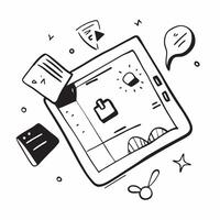 Tablet with Holographic Home Office Icon and Calendar Icon concept as A photo featuring a tablet with a glossy glowing holographic home office icon and calendar icon The objects a pure Set 26 vector