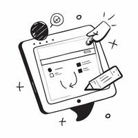 Tablet with holographic project planner and flexible workspace text concept as Camera movement Pan across the tablet screen displaying a holographic project planner Scene Clean an pure vector