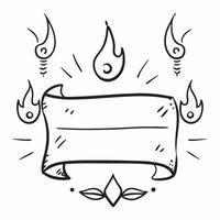 Trident and Om Symbol Border concept as Horizontal frame with tridents and Om symbols placed at alternating intervals along the top and bottom edges creating a sacred and spiritual pure vector