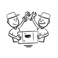 Two Mechanics with Wrenches and Toolboxes concept as Two mechanics holding wrenches and toolboxes set against a clean background offering ample space for text or graphics symbolizi pure Set 3 vector