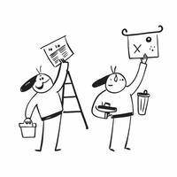 Two Painters with Ladders and Paint Cans concept as Two painters holding ladders and paint cans set against a clean background offering ample space for text or graphics symbolizing pure Set 3 vector