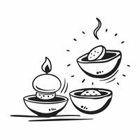 of Dhanteras silver diyas and Dhanteras text isolated on white background concept as Camera movement Pan across the silver diyas Scene Isolated white background with ample pure vector