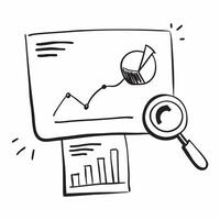 of isolated bar graph and magnifying glass with the word Analysis concept as A design featuring a bar graph and a magnifying glass with the word Analysis displayed ab pure vector