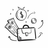 of isolated briefcase and dollar sign with the word Finance concept as A design showing a briefcase and a dollar sign with the word Finance prominently displayed Iso pure vector