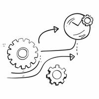 of isolated gears and cogs with the word Efficiency concept as A clean design featuring interlocking gears and cogs with the word Efficiency prominently displayed Th pure vector