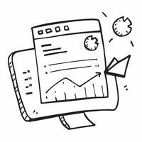 of isolated computer screen and bar graph with the word Data concept as A clean design featuring a computer screen displaying a bar graph with the word Data prominent pure vector