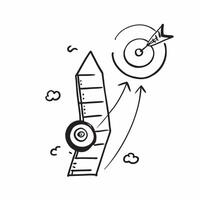 of isolated ladder and target with the word Success concept as A design showing a ladder leading up to a target with the word Success prominently displayed The eleme pure vector