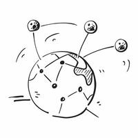 of isolated globe and connected nodes with the word Network concept as A illustration of a globe with connected nodes with the word Network prominently displayed Iso pure vector