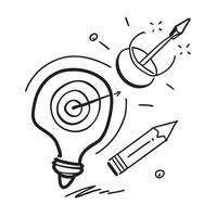 of isolated light bulb and target with the word Vision concept as A design featuring a light bulb and a target with the word Vision prominently displayed Isolated on pure vector