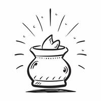of sacred pot and Dhanteras text isolated on white background concept as Camera movement Zoom into the sacred pot Scene Isolated white background with ample copy space Det pure Set 2 vector