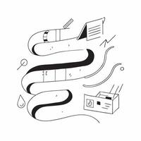 Vibrant abstract lines forming a flexible workspace environment concept as Camera movement Pan across the abstract lines as they form various workspace elements Scene Glossy color pure vector