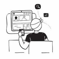 Videographer editing footage in a glossy virtual meeting concept as Camera movement Pan across the videographer screen showing editing software with a glossy polished interfa pure vector