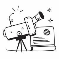 Camera and Tripod Isolated concept as An isolated of a camera and tripod symbolizing based online education The clean design on a white background pure vector