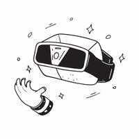 Virtual Reality Headset with Holographic Controls concept as A photo featuring a virtual reality headset with glowing holographic controls isolated on a white background with ample pure vector