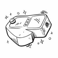 Virtual Reality Headset with Holographic Controls concept as A photo featuring a virtual reality headset with glowing holographic controls isolated on a white background with ample pure Set 4 vector