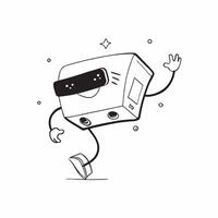 Virtual Reality Headset with Holographic Controls concept as A photo featuring a virtual reality headset with glowing holographic controls isolated on a white background with ample pure Set 3 vector
