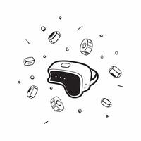 VR headset with holographic gaming controls surrounding it concept as A VR headset is placed on a white surface surrounded by floating holographic gaming controls The scene is sho pure vector