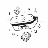 VR headset with holographic game controls copy space at the bottom concept as A front facing shot of a VR headset with holographic game controls floating in front of the device Th pure vector