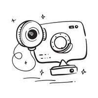 Webcam and Ring Light Isolated concept as A image featuring a webcam and a ring light isolated on a white background Perfect for depicting conferencing tools in a hom pure Set 6 vector