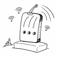 Wireless Router with Holographic Signal Indicators concept as A photo featuring a wireless router with glowing holographic signal indicators isolated on a white background with amp pure vector
