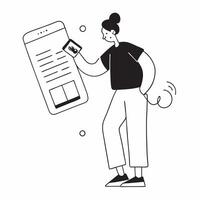 Young Person Paying Bills Online concept as A young person paying bills through a mobile banking app on their phone with a clean background providing ample space for text or additi pure vector