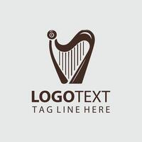 Mystic Strings harp logo vector