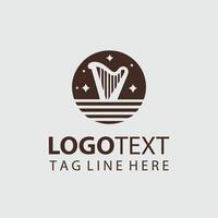 Celestial Harp linear bird logo vector
