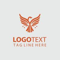 Feather Lineage linear bird logo vector