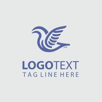 Winged Streak Path linear bird logo vector