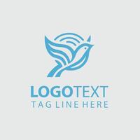Feathered Pathway linear bird logo vector