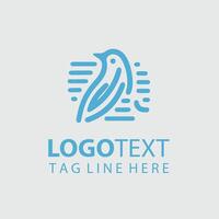 Glide Wing Path linear bird logo vector