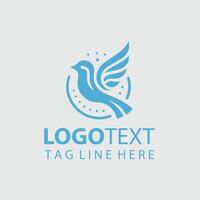 Feathered Flight path linear bird logo vector