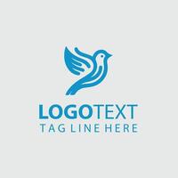Feather Line linear bird logo vector