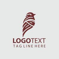 Feathered Path linear bird logo vector