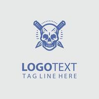 Grinning Skull Skull Logo Design vector