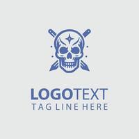 Shadowed Bone Skull Logo Design vector