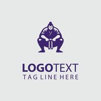 The Ring Master sumo wrestler logo vector