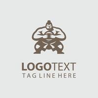 Legendary Rikishi sumo wrestler logo vector