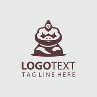 Iron Sumo Force sumo wrestler logo vector
