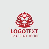 The Power Wrestler sumo wrestler logo vector