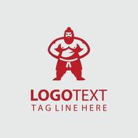 Rising Titan sumo wrestler logo vector