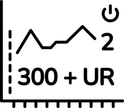 cada hora temperatura icono en lineal estilo vector