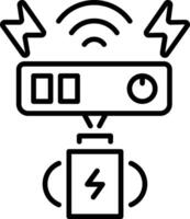 Lightning detector icon in linear style vector