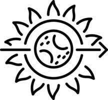 Solar corona icon in linear style vector