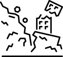 Landslide icon in linear style vector