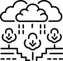 Forest rain icon in linear style vector