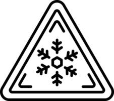 A line style icon of frost warning board vector
