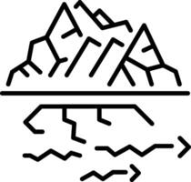 A line style icon of an ice quake vector